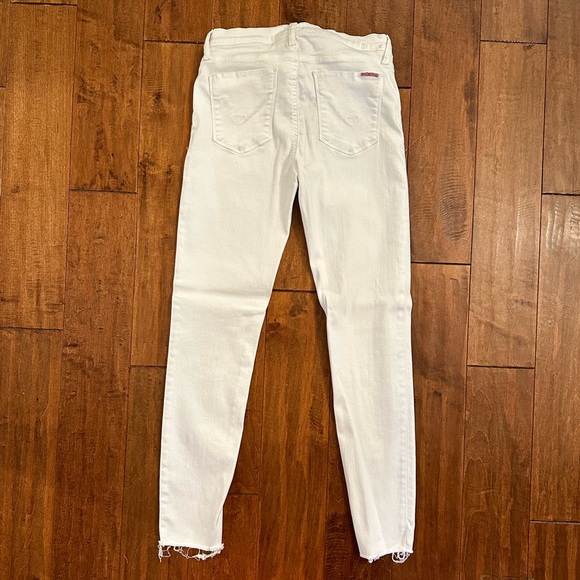 Hudson Jeans White Krista Skinny Ankle Raw Hem Jeans Sz 27 - Picture 4 of 13